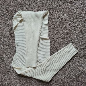 Knit cropped cardigan white